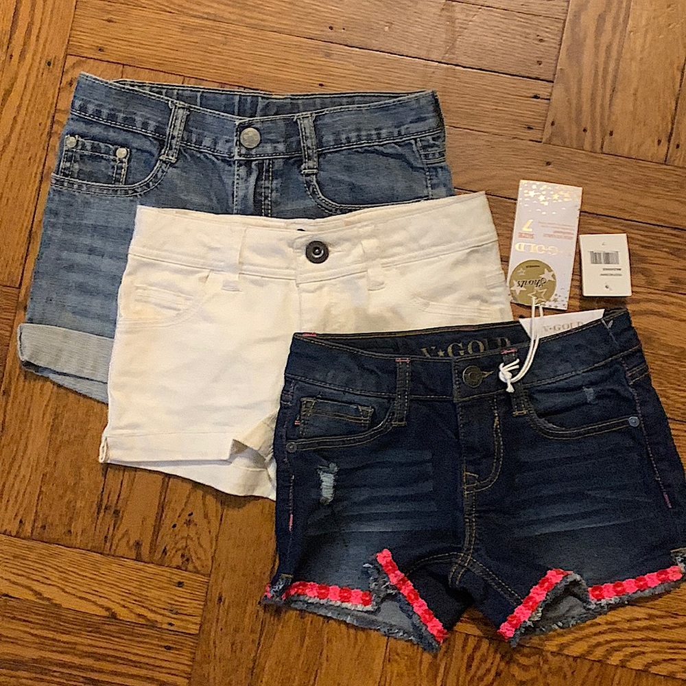 3 pairs of girls shorts- size 7